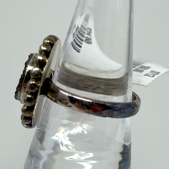 Sterling Silver Blue Titanium Druzy Ring Size 7 NWT (see Pictures Of Tarnish) - Picture 3 of 9